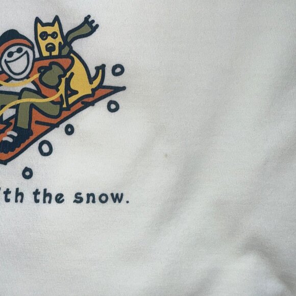 Life Is Good Women’s Long Sleeve Snow Graphic T-Shirt White Size Large - Picture 8 of 9